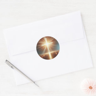 Autocollant de cercle spirituel de croix radiante