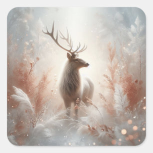 Autocollant de cerf majestueux d'hiver