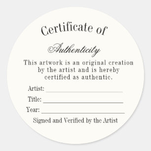 Autocollant de certificat d'authenticité de luxe
