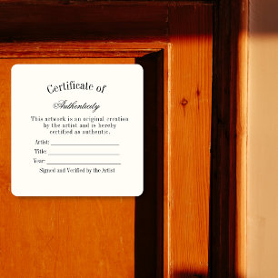 Autocollant de Certificat d'Authenticité de Luxe