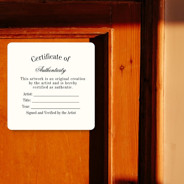 Autocollant de Certificat d'Authenticité de Luxe | (Créateur téléchargé)
