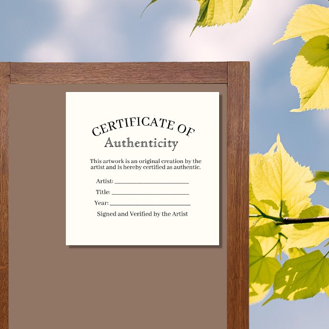 autocollant de certificat d'authenticité, galerie  (Créateur téléchargé)