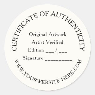 Autocollant de Certificat d'Authenticité Luxe Iv