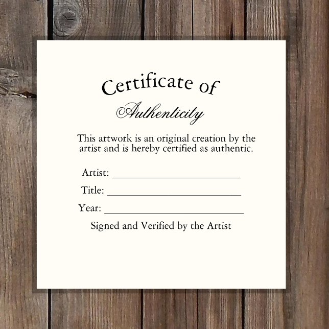Autocollant de Certificat d'Authenticité Luxe | Iv (Créateur téléchargé)