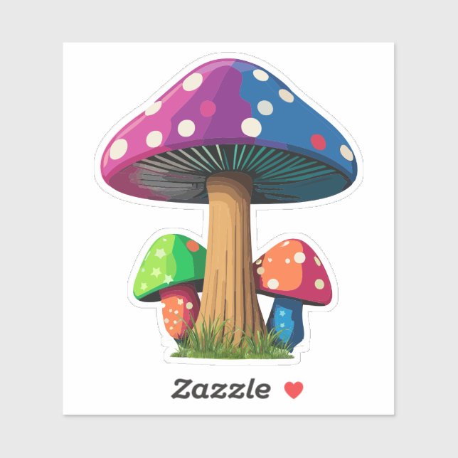 Autocollant de champignon magique coloré (Feuille)