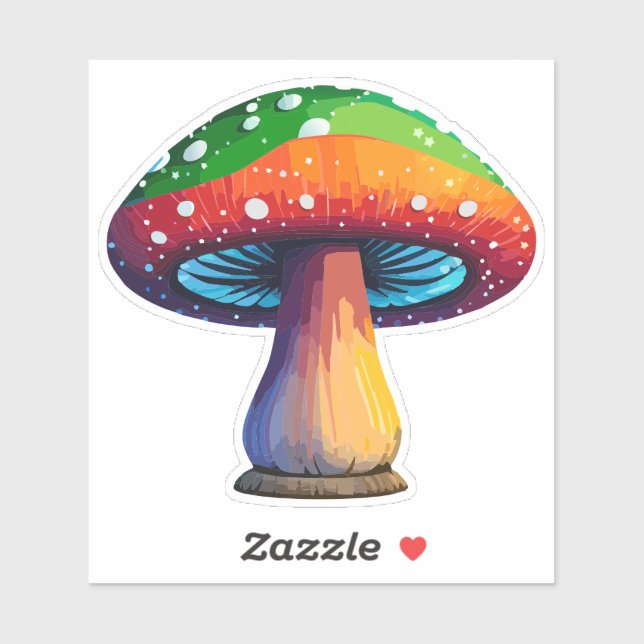 Autocollant de champignon magique coloré (Feuille)