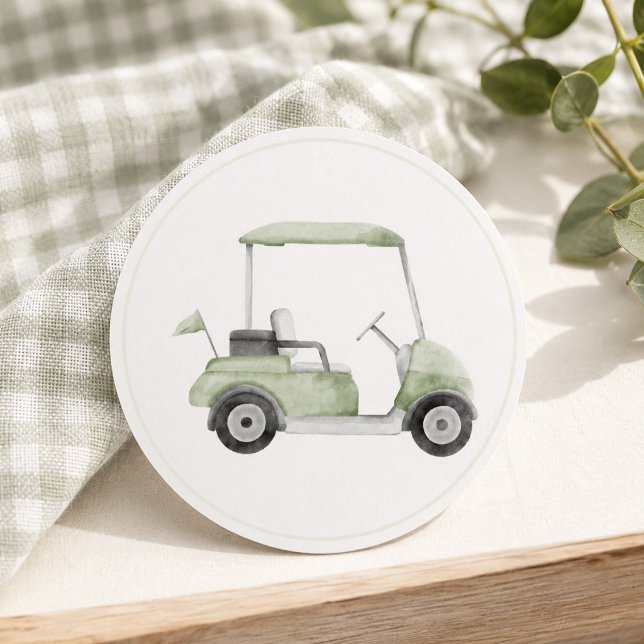 Autocollant de chariot de golf vert sauge (Créateur téléchargé)