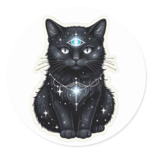 Autocollant de chat de la galaxie mystique