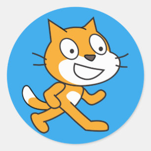Autocollant de chat d'éraflure (bleu)