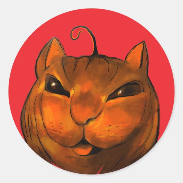 Autocollant de chat d'Halloween (Devant)