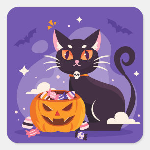 Autocollant de chat d'Halloween