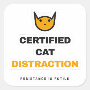 Autocollant de chat drôle de distraction certifiée