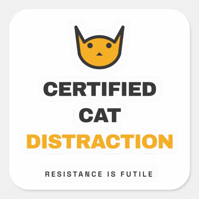 Autocollant de chat drôle de distraction de chat c (Devant)