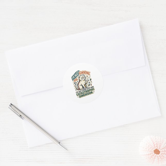Autocollant de chat drôle | Je ne t'ignore pas | S (Enveloppe)