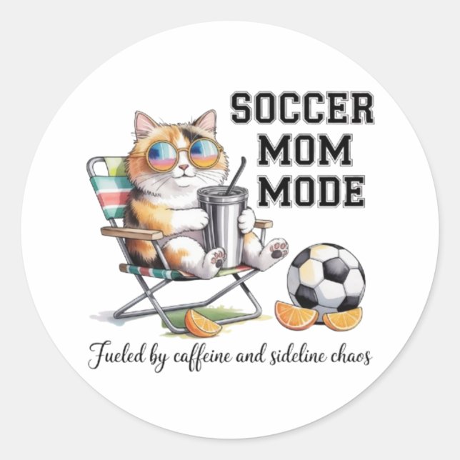 Autocollant de chat en mode Maman de foot - Chaos  (Devant)