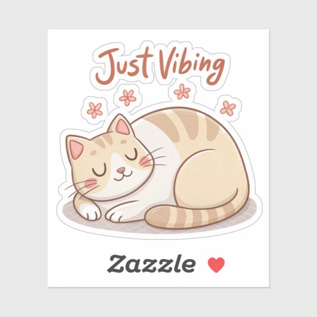 Autocollant de chat mignon en forme de pain | Just (Feuille)