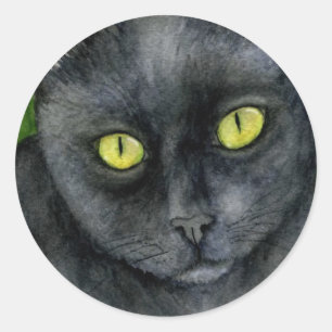 Autocollant de chat noir