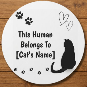 Autocollant de chat noir personnalisé