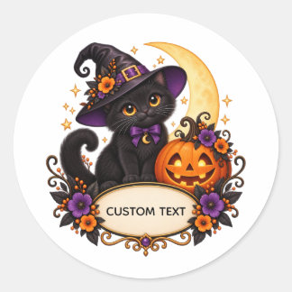 Autocollant de chat noir personnalisé pour Hallowe