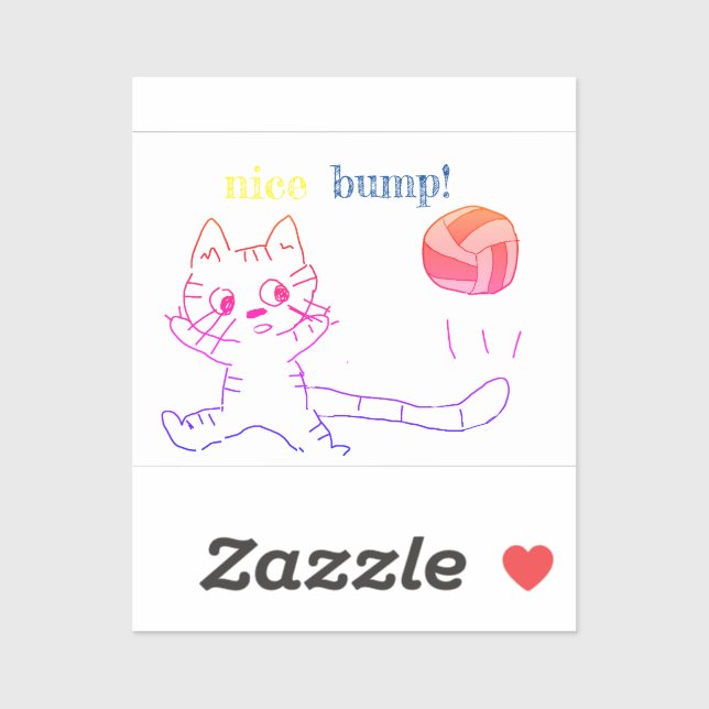 autocollant de chat vollayball2 (Feuille)