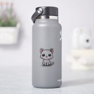 Autocollant de chaton blanc mignon – Grands yeux