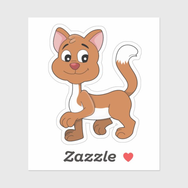 Autocollant de chaton roux mignon (Feuille)