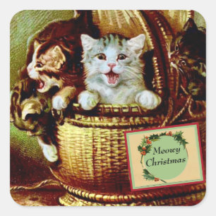 Autocollant de chats victoriens