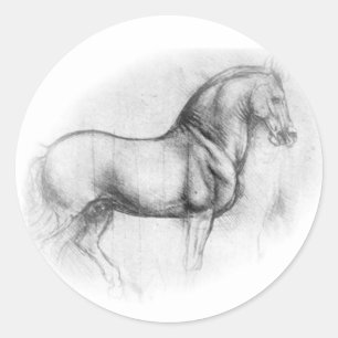 Autocollant de cheval de Léonard de Vinci