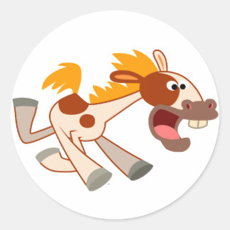 Autocollant de Cheval Pinto Cartoon animé