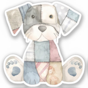 Autocollant de chien à patchwork