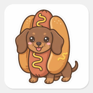 Autocollant de chien drôle Costume de hot-dog pour