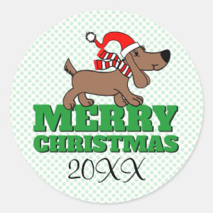 Autocollant de chien joyeux Noël 3 pouces (feuille