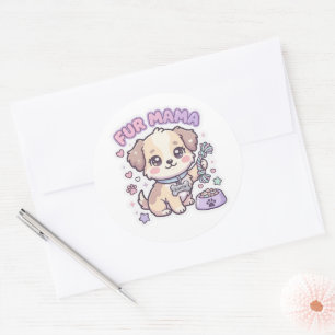 Autocollant de chien pastel Maman fourrure de chio
