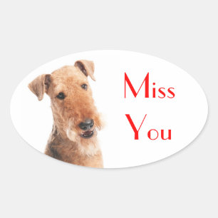 Autocollant de chiot Airedale Terrier Miss You