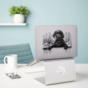 Autocollant de chiot du Labrador noir