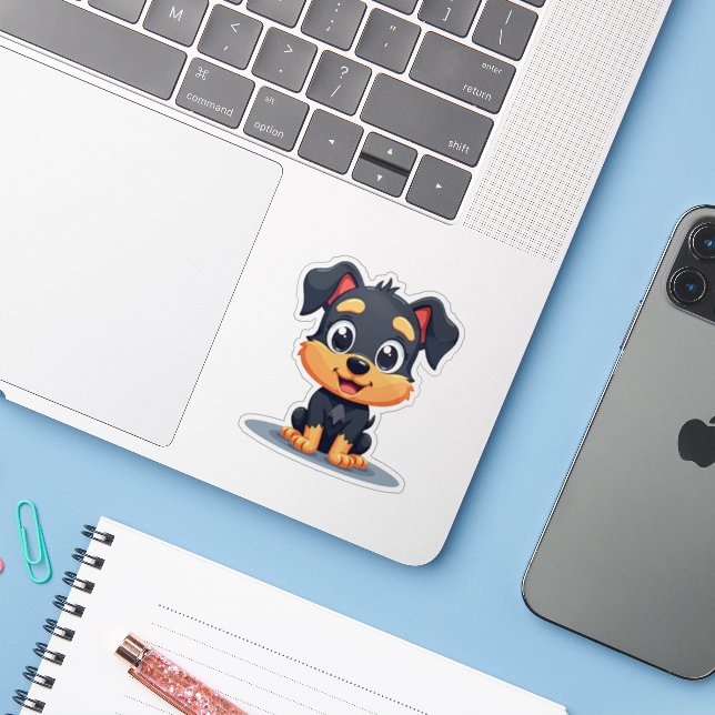 Autocollant de chiot Manchester Terrier mignon – G (Ordinateur portable avec iPhone)
