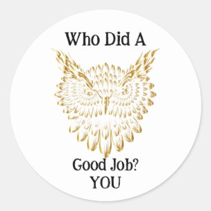 Autocollant de Chouette d'or