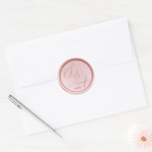 Autocollant de cire de mariage à monogramme person (Enveloppe)