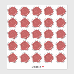 Autocollant de cire de patte de chien rouge