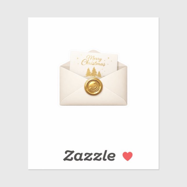 Autocollant de cire dorée d'enveloppe de luxe crèm (Feuille)