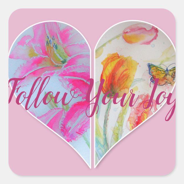 Autocollant de citation aquarelle florale Tulipe r (Devant)