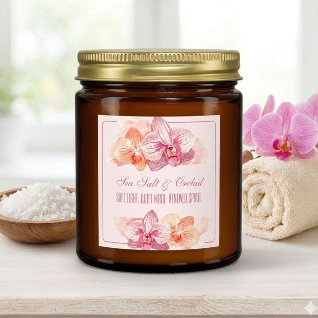 Autocollant de citation de bougie à l'orchidée et  (Créateur téléchargé)