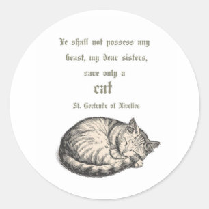 Autocollant de citation de chat de Ste Gertrude de