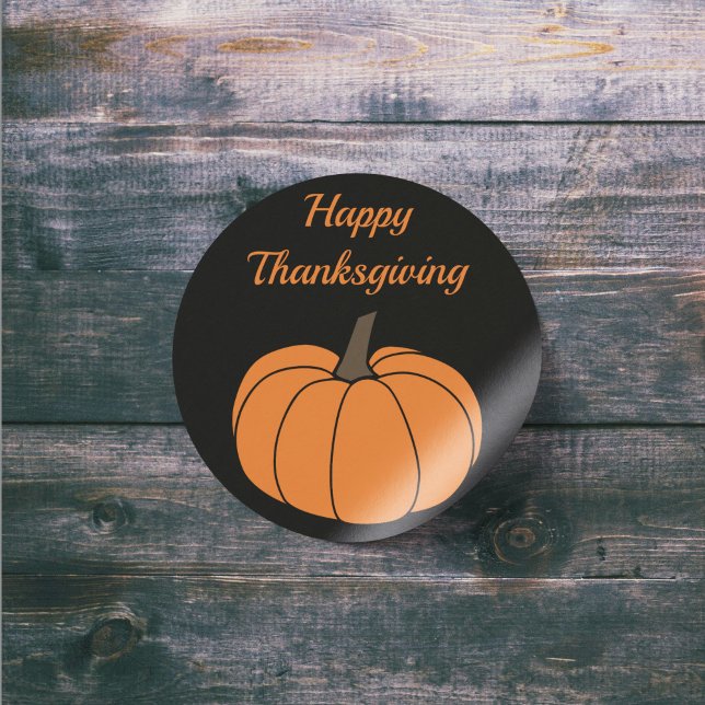 Autocollant de citrouille de Thanksgiving Joyeux (Happy Thanksgiving Pumpkin Sticker)