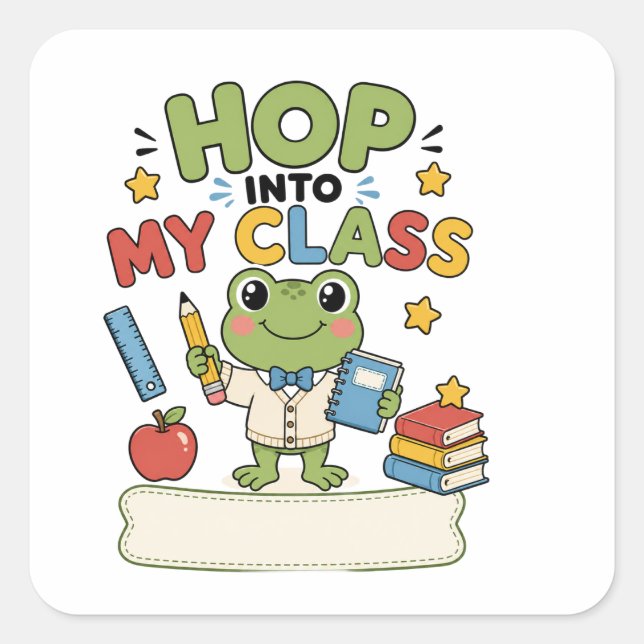Autocollant de classe pour enseignant grenouille p (Devant)