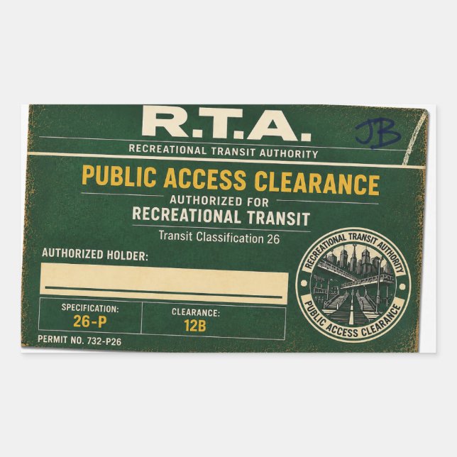 Autocollant de clearance d'accès public R.T.A. (Devant)