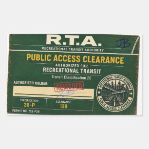 Autocollant de clearance d'accès public réédité R.