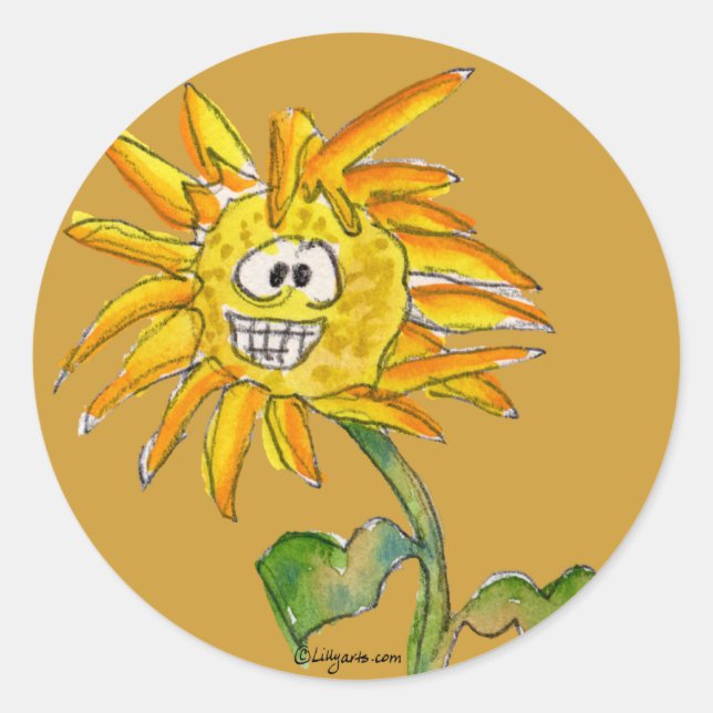 Autocollant de Clipart de tournesol 6 (Devant)