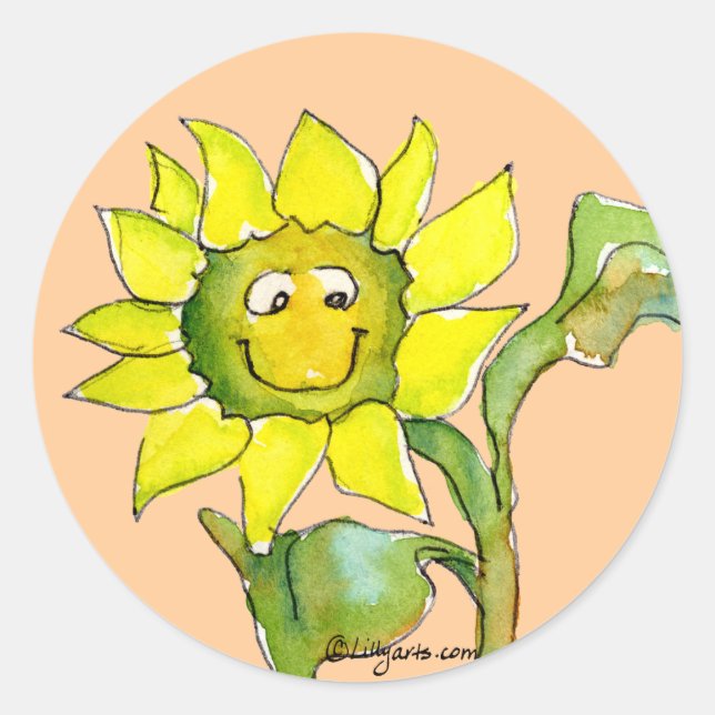 Autocollant de Clipart de tournesol 8 (Devant)