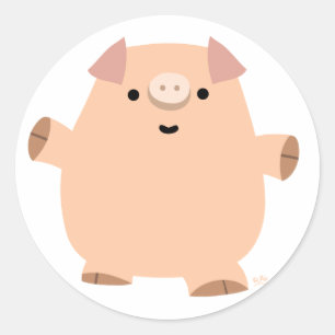 Autocollant de cochon de dessin amusant